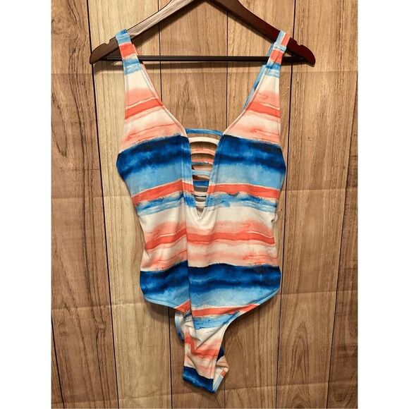 Peyton & Parker 1X NWT medium coverage swimsuit small surf bathing suit - Picture 1 of 8